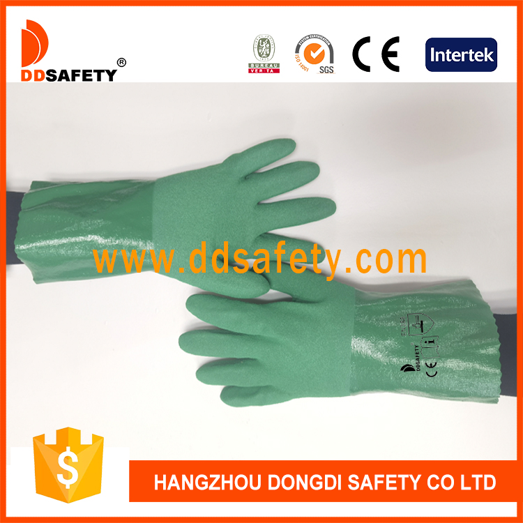 Хлопковая подкладка зеленая нитриловая перчатка-DSN230